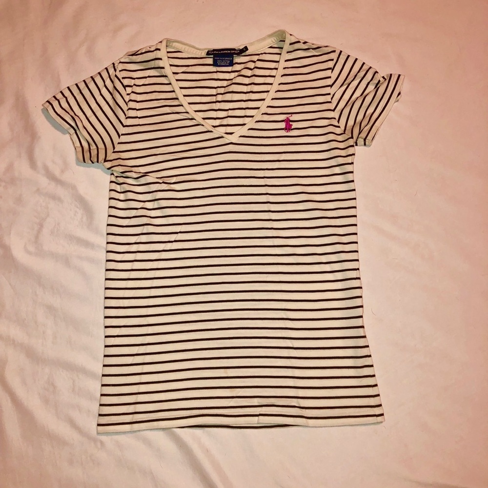 Classic Ralph Lauren Sport Striped Tee Shirt